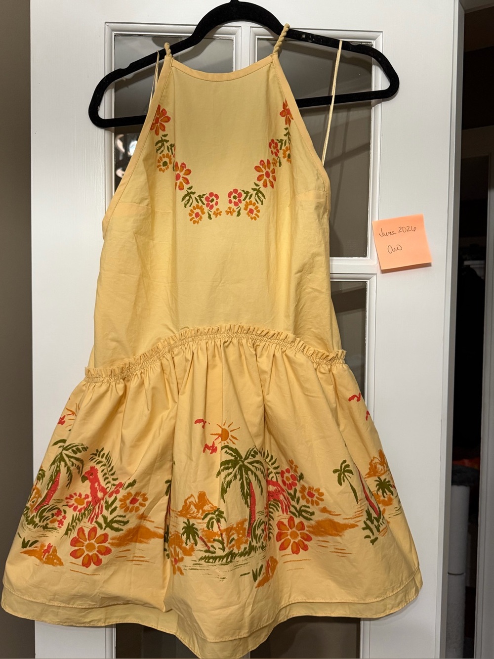 Free People Yellow Floral Halter Sundress